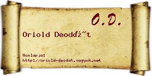 Oriold Deodát névjegykártya